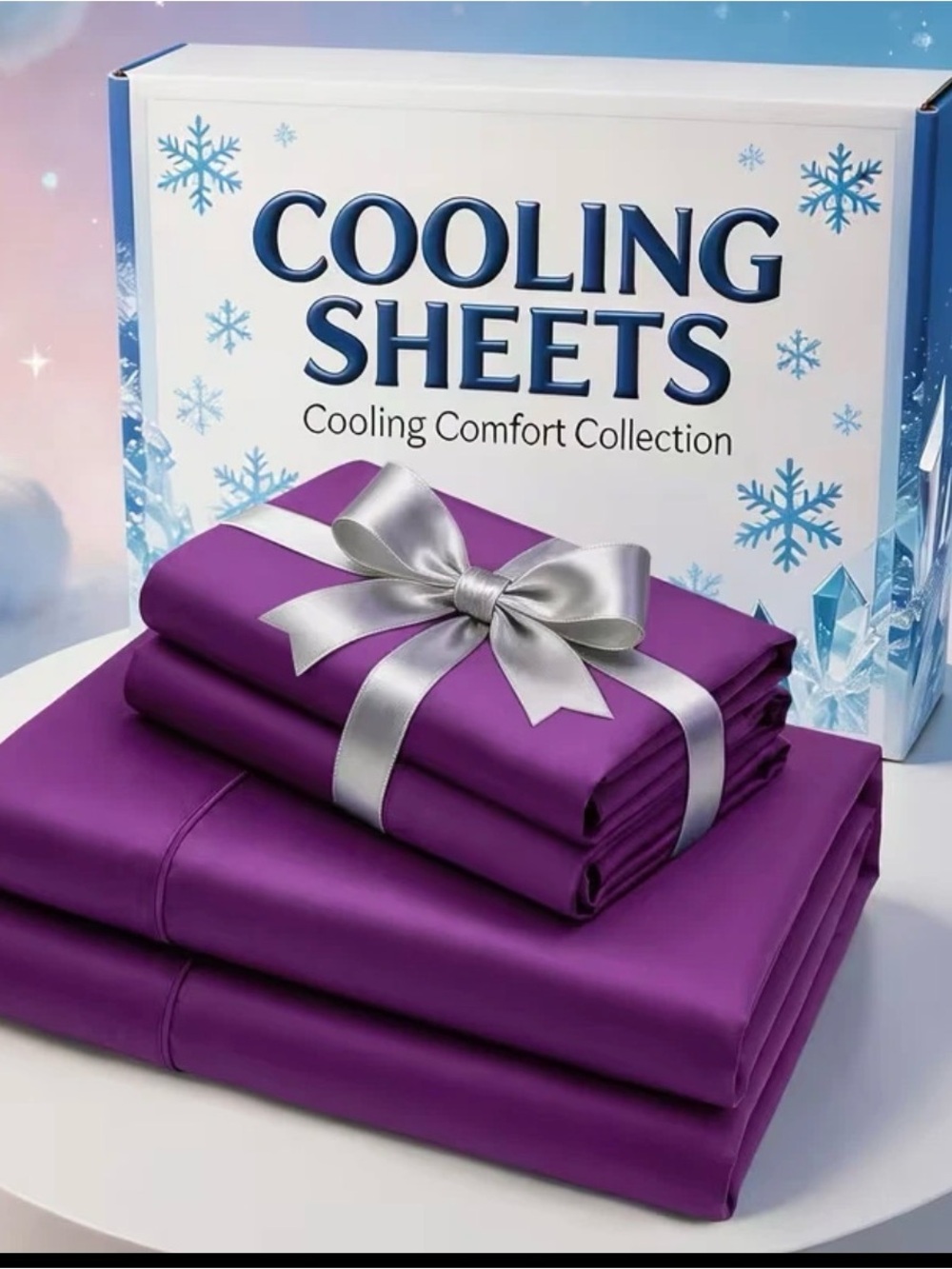 Cooling Sheets - Queen Purple Cooling Comfort Bed Sheet Set